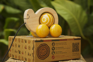 Spinning Snail Baby Toy - Yellow