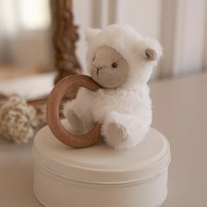 Elegant Baby Ring Rattle Plush / Lamb