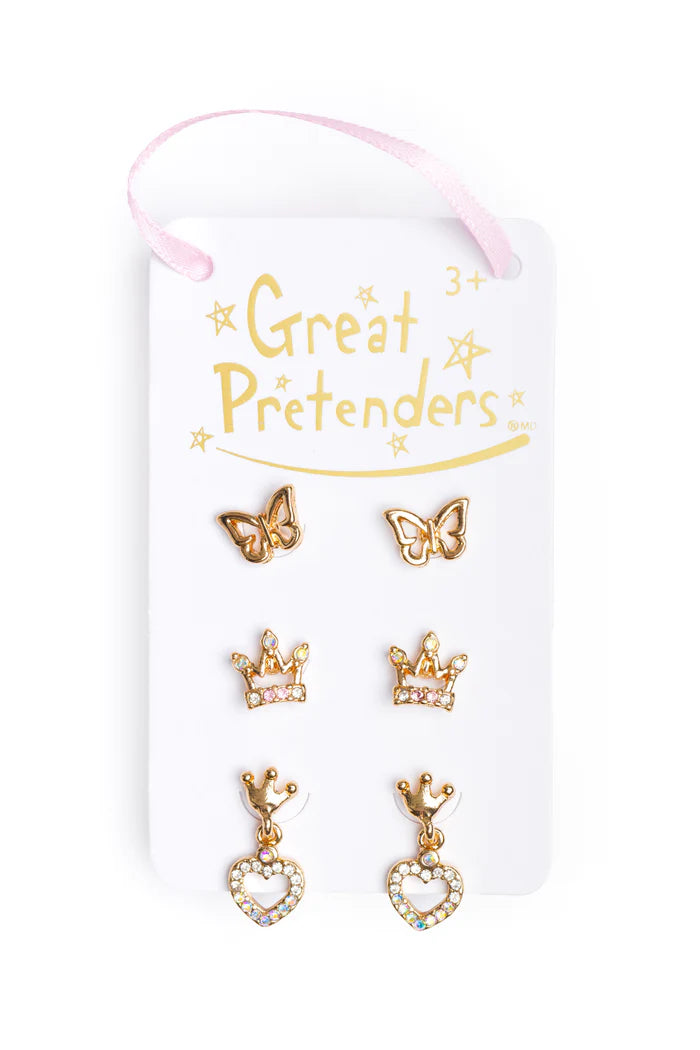 Royal Crown Studded Earrings Set