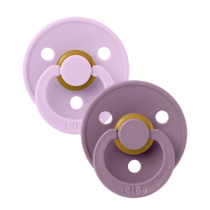 BIBS Round Pacifier 2-Pack / Size 2 (6-18 Months) - Blue/Blue Steel