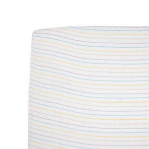 Little Unicorn Cotton Muslin Crib Sheet / Unicorn Stripe
