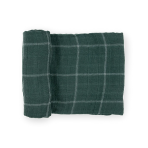 Little Unicorn Cotton Muslin Swaddle / Evergreen Plad