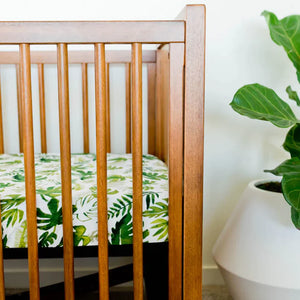 Little Unicorn Cotton Muslin Crib Sheet / Tropical Leaf