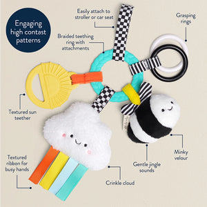 Bitzy Busy Ring Teething Activity Toy - High Contrast