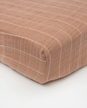 Little Unicorn Cotton Muslin Changing Pad Cover / Mauve Stripe