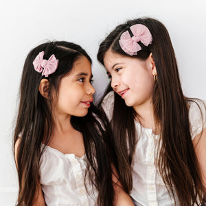 Baby Bling Tulle Baby FAB Clips / Pleated Blush