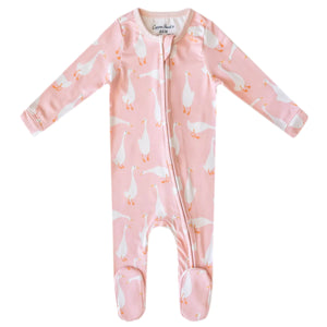 Copper Pearl Zip-Up Footie / Goosie