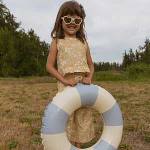 Organic Ruffle Top & Pants Set / Yellow Blossom