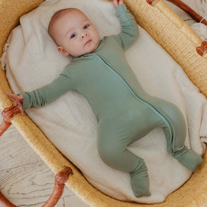 Copper Pearl Convertible Zip-Up Footie / Briar