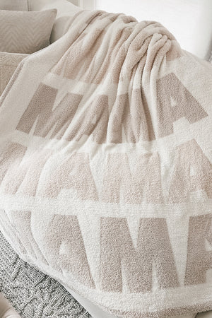 LeLaLo MAMA Throw Blanket - Ivory/Sand
