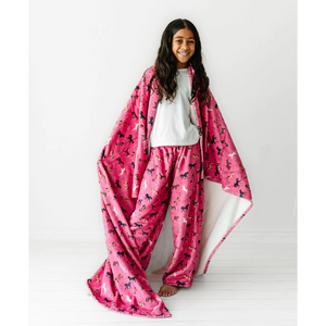 Western Pink Plush Blanket (60"x60")