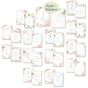 Itzy Ritzy Moments Double-Sided Milestone Cards / Floral