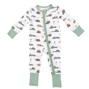Farm Machines 2 Way Zipper Convertible Romper