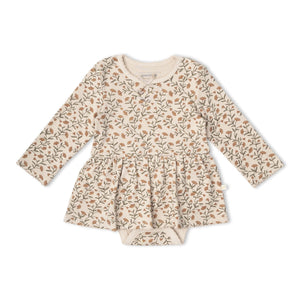 Organic Bodysuit Dress & Leggings Set / Rustbloom