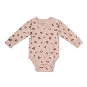 Organic Bodysuit & Foldover Pant Set / Rosebud