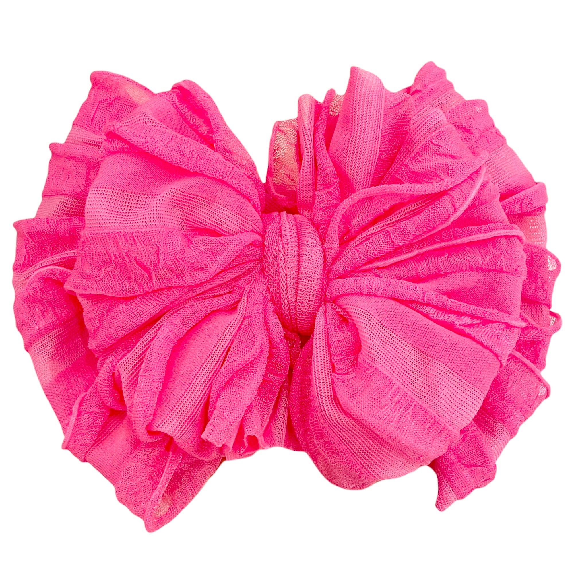 In Awe Couture Ruffle Headband / Neon Pink