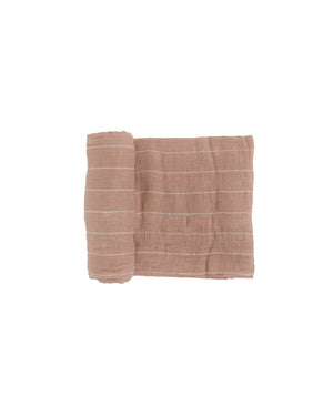 Little Unicorn Cotton Muslin Swaddle / Mauve Stripe