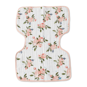 Little Unicorn Cotton Muslin Burp Cloth / Watercolor Roses