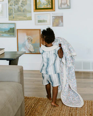 Little Unicorn Cotton Muslin Quilted Throw (60"x72") / Pressed Petals