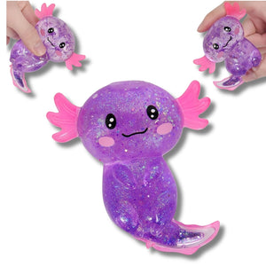 Cute Axolotl Glitter Squishy Toy