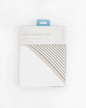 Little Unicorn Infant Hooded Towel / Grey Stripe