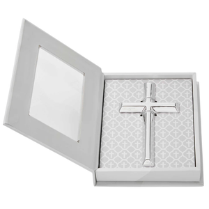 Elegant Baby Ceramic Silver Cross