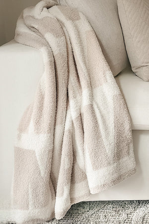 LeLaLo MAMA Throw Blanket - Ivory/Sand