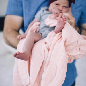 Little Unicorn Cotton Muslin Swaddle Blanket / Light Pink