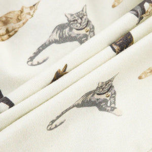 Milkbarn Cotton Stretch Ruffle Zipper Footed Romper / Cat