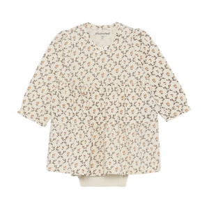 Minymo Floral Bodysuit Dress / Seed Pearl