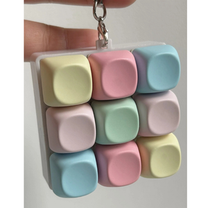 9 Button Keyboard Pastel Keychain