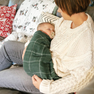 Little Unicorn Cotton Muslin Swaddle / Evergreen Plad