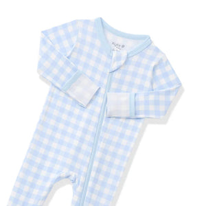 Kyte Baby Zippered Footie / Gingham Breeze
