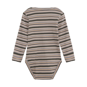 Minymo Ribbed Bodysuit / Olive Stripe