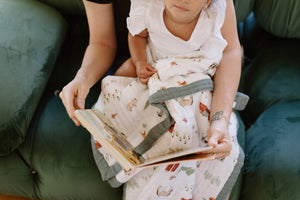 Little Unicorn Cotton Muslin Baby Quilt (30"x40") / Farmyard