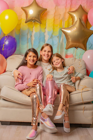 Love Life Pink Metallic Leggings