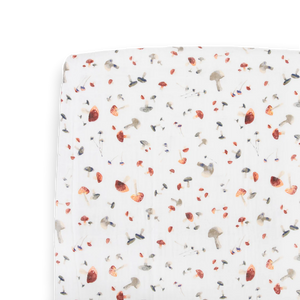 Little Unicorn Cotton Muslin Crib Sheet / Mushrooms