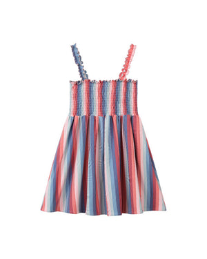 Vignette Savannah Dress / Red Blue Mutli-Stripe
