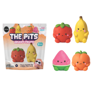 The Pits - Grumpy Fruit Sensory Squishy 2 Pack