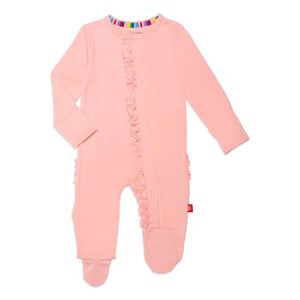 Magnetic Me Modal Magnetic Ruffle Footie / Peach Pop
