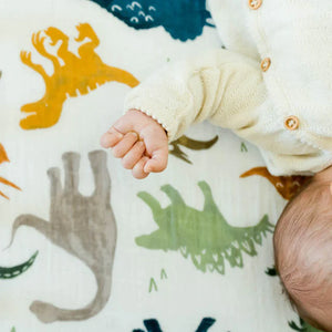 Little Unicorn Cotton Muslin Crib Sheet / Dino Friends