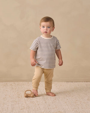 Quincy Mae Boxy Tee + Drawstring Pant Set / Vintage Stripe