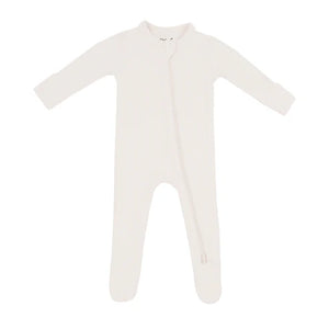 Kyte Baby Ribbed Zippered Footie / Oat