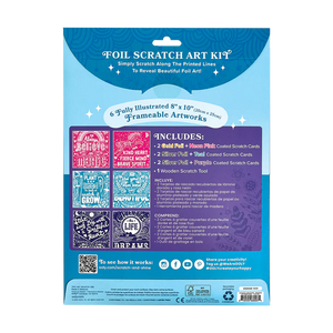 Ooly Scratch and Shine Foil Scratch Art Kit - Amazing Affirmations