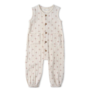 Organic Buttoned Jumpsuit / Cross
