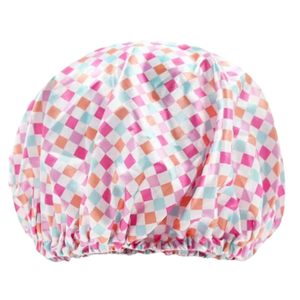 Checkered Satin Bonnet