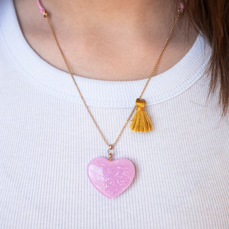 Calico Sun Lily Heart Necklace