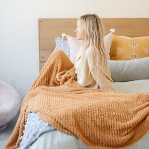 Saranoni Ribbed Bamboni Blanket / Golden - XL (60"x80")