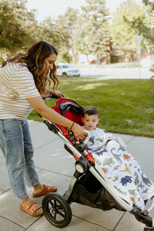 Little Unicorn Cotton Muslin Baby Quilt (30"x40") / Dino Friends