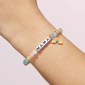 Little Words Project Mama Rainbow Charm Bracelet / White